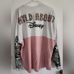 Disney Parks Women XXL Animal Kingdom Wild About Spirit Jersey Sweatshirt Pink